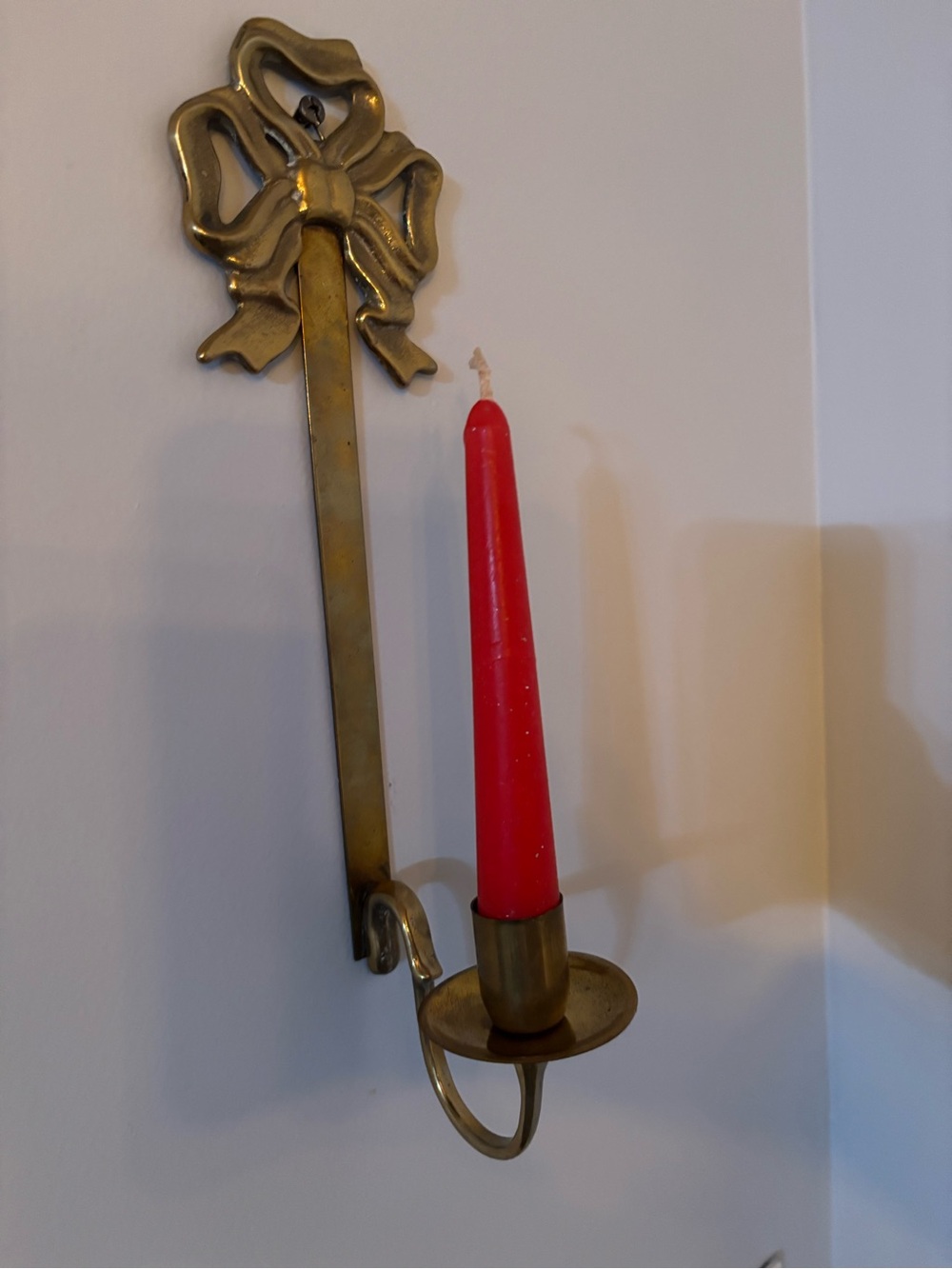 Brass Bow Wall taper candle holder Sconce gold